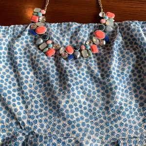 JCrew strapless seersucker dress blue